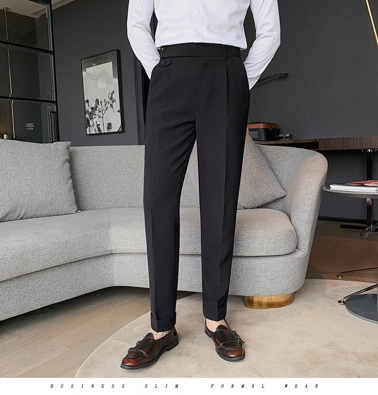 Erkek günlük giysi Pantolon Sonbahar Kış Moda Yeni Düz Gevşek Erkek takım elbise Pantolon Zarif Yumuşak Pantolon Napoliten Pantolon_voghion.com