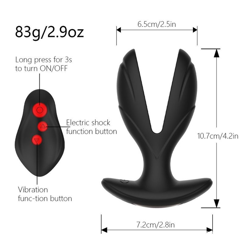 Plug anale in silicone con telecomando, vibrazione a 8 frequenze, giocattoli sessuali anali, vibratore nero con grande vibrazione per plug anale_voghion.com