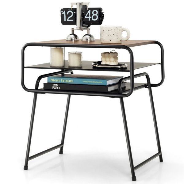 3-tier Compact Side End Table With Storage Shelf_voghion.com