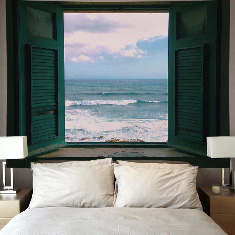 Nordic tapestry ins minimalist internet celebrity live streaming wall hanging fabric Dormitory bedroom bedside_voghion.com