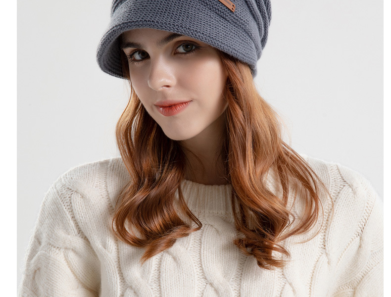 Cappello pile-up in peluche del nuovo inverno 2023 per cappello da donna con copertura termica per esterni con tesa larga, protezione piccola per viso e orecchie, cappello postpartum alla moda_voghion.com