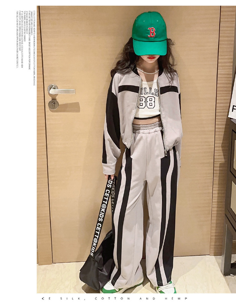 Ensemble deux pièces de sport décontracté pour filles, nouveau Design Sense, vêtements tendance pour enfants, printemps et automne 2023_voghion.com