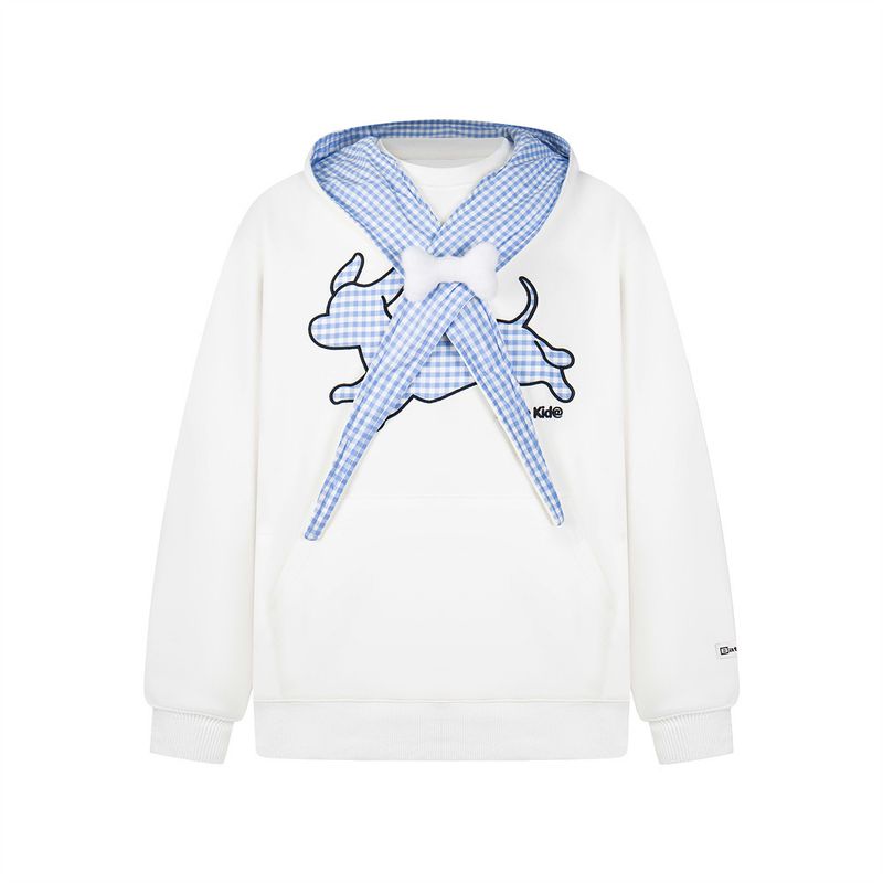 Felpa con cappuccio unisex con stampa college, allacciata e stile cartoon, stile trendy, ampia e comoda_voghion.com