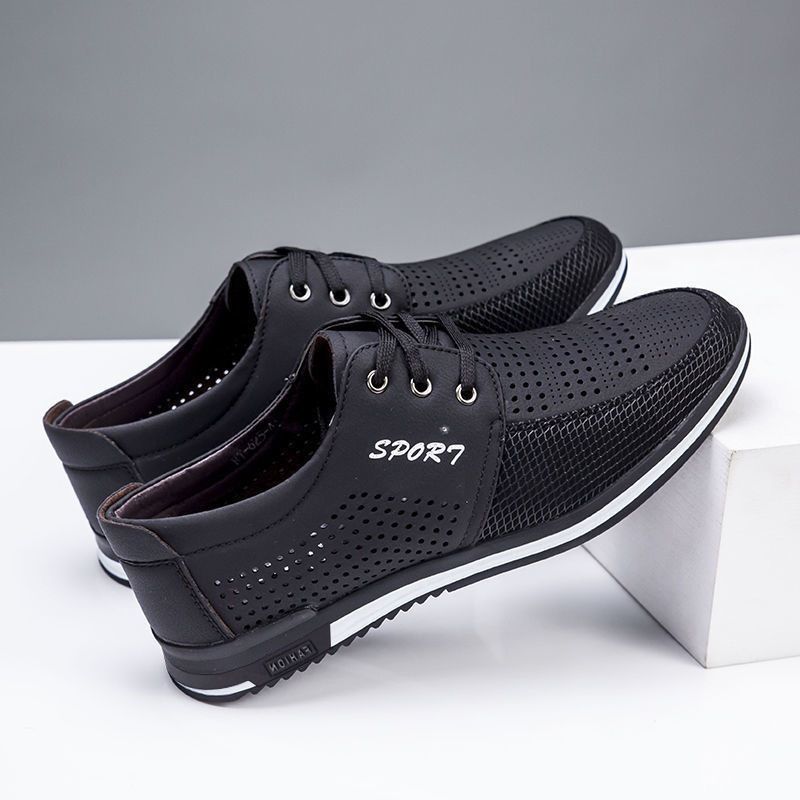 Euro Step Sandalen Sommer Neue Koreanische Stil Sport Mode Vielseitige Casual Herren Leder Schuhe Hohl Atmungsaktive Clogs_voghion.com
