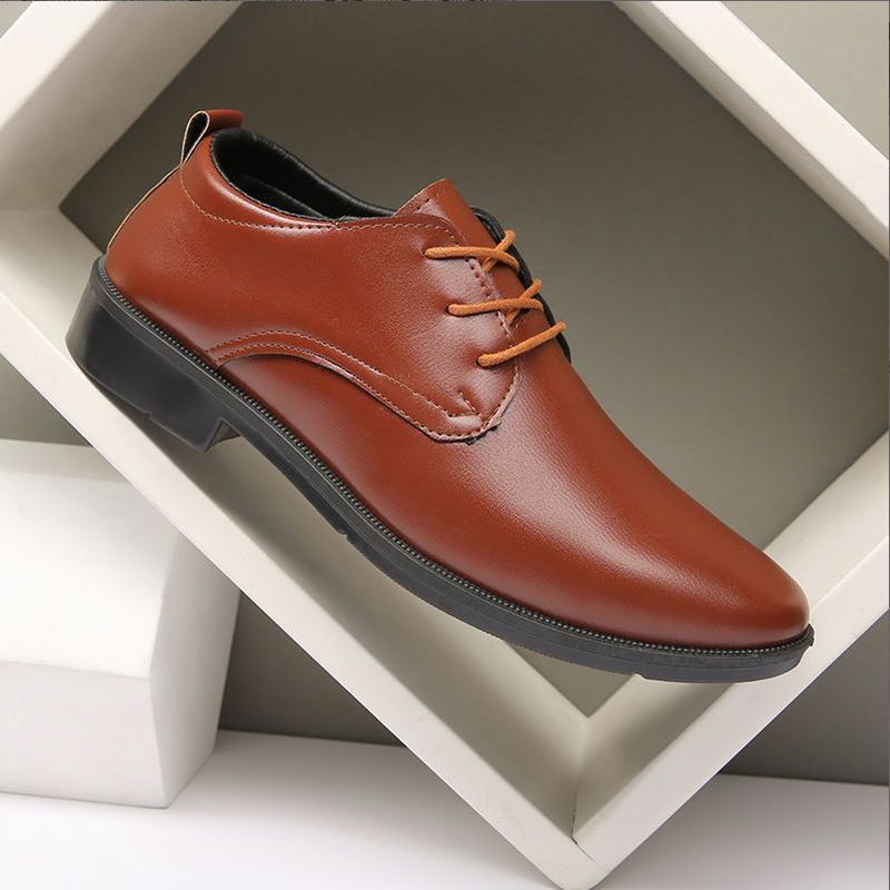 Spring And Autumn Formal Business British Style Leather Lightweight Thin Pointed Toe Men's Breathable Versatile Soft_voghion.com