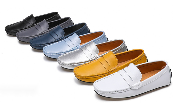 New Genuine Leather Bean for Men's Casual Driving with Soft Sole, Fashionable Fit, and Versatile Lazy Shoes in Large_voghion.com