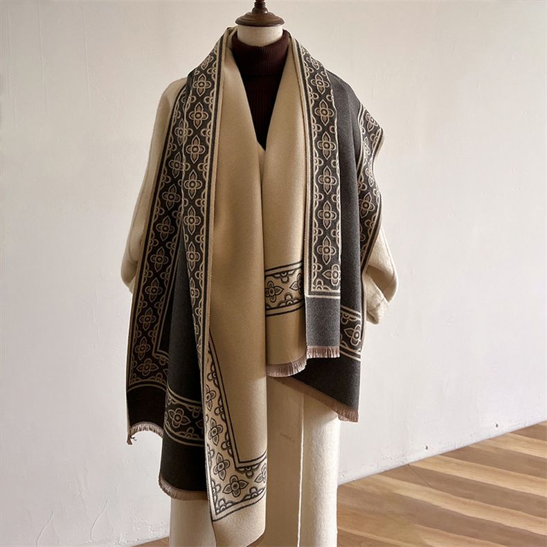 Sciarpa calda e alla moda in stile business minimalista autunno inverno nuovo cashmere versatile jacquard con aria_voghion.com