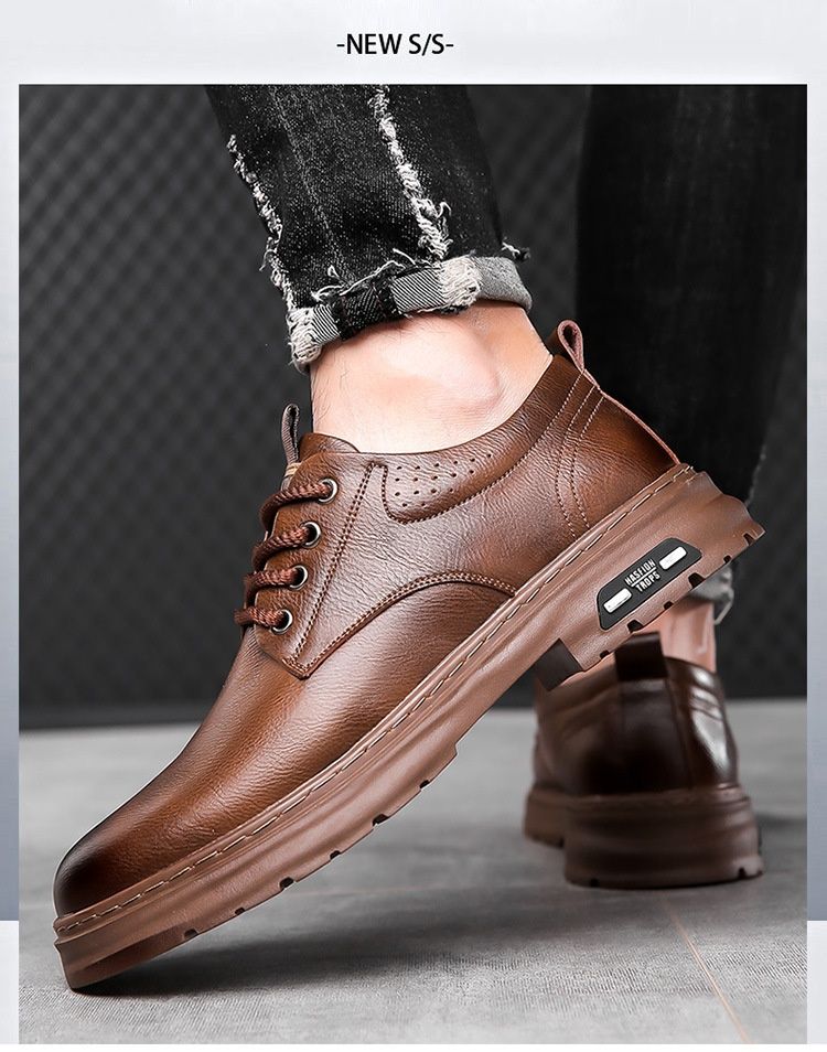 Glide Glide Leather Spring British Scarpe Derby Casual con Suola Spessa da Uomo Formali da Sposa Lavoro Stivali Martin Bassi_voghion.com