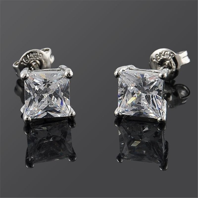 Orecchini quadrati geometrici in zircone, eleganti e alla moda, per piercing all'orecchio da donna, di lusso, sofisticati e minimalisti._voghion.com