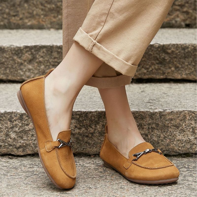 Genuine Leather 2025 Spring Summer New Sole Soft Surface Loafers Slip-On Single Breathable Non-Slip Commuter Women's_voghion.com