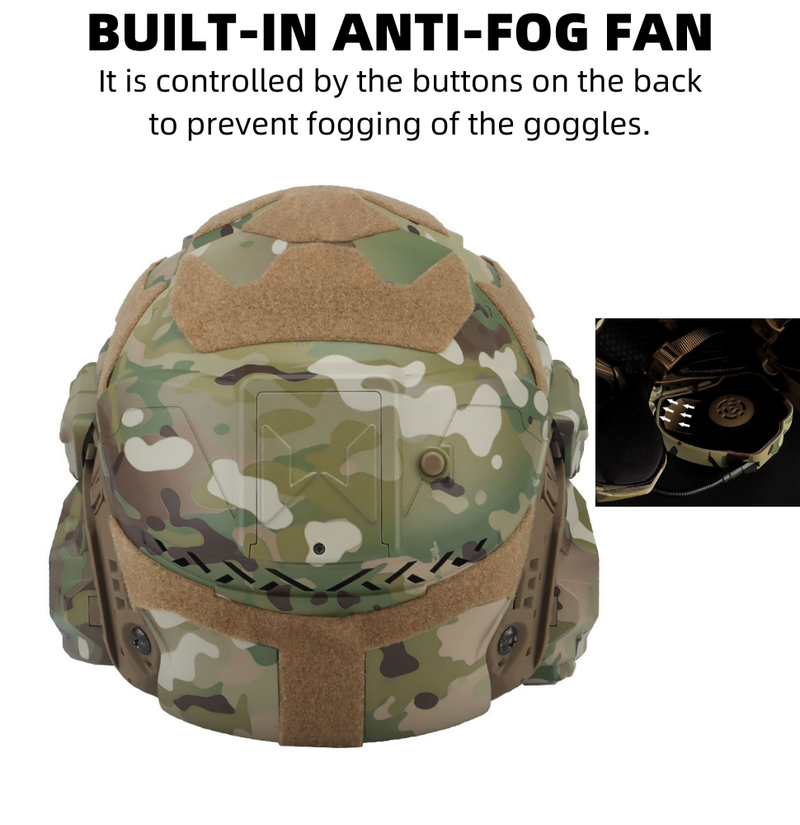 Taktická útočná Airsoftová přilba II s maskou Náhlavní souprava Ventilátor proti zamlžování NV Stojan Vojenský lov Paintball Casque Airsoftové vybavení_voghion.com