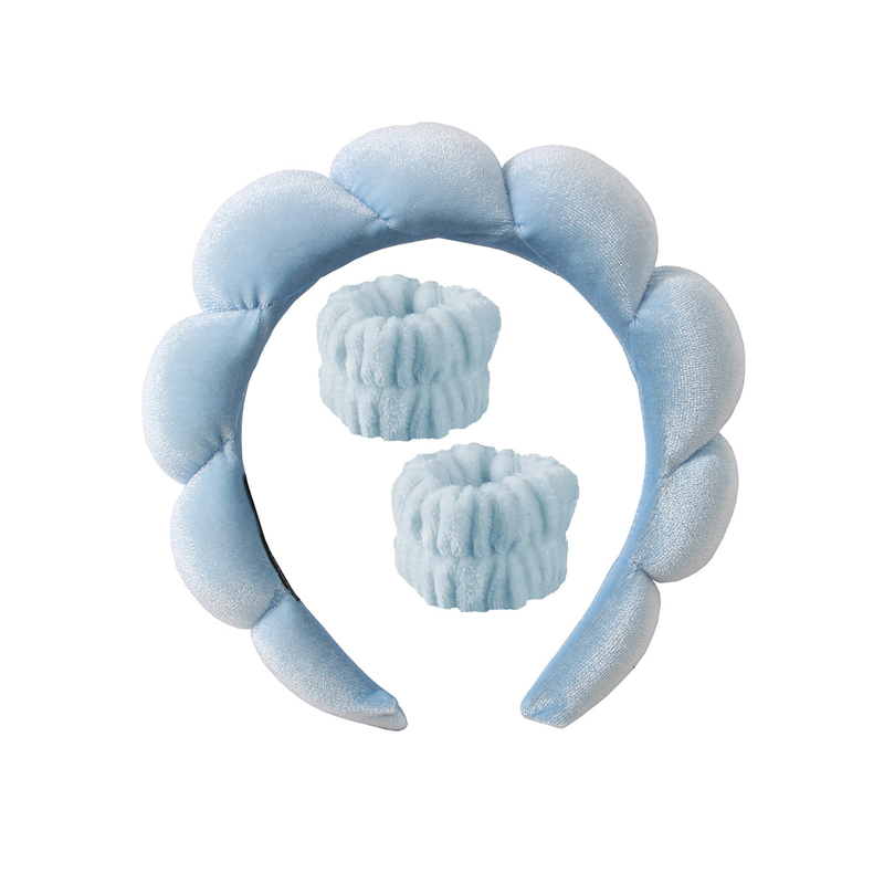 Fascia da polso elastica fascia per capelli con estremità a farfalla fascia da polso impermeabile per lavaggio viso copricapo_voghion.com