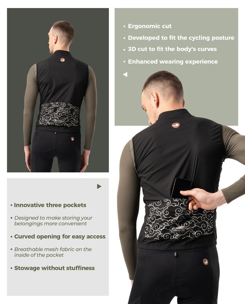Gilet de cyclisme léger sans manches ROCKBROS Road-to-Sky pour femmes et hommes, gilet de course, tailles S à XXL_voghion.com