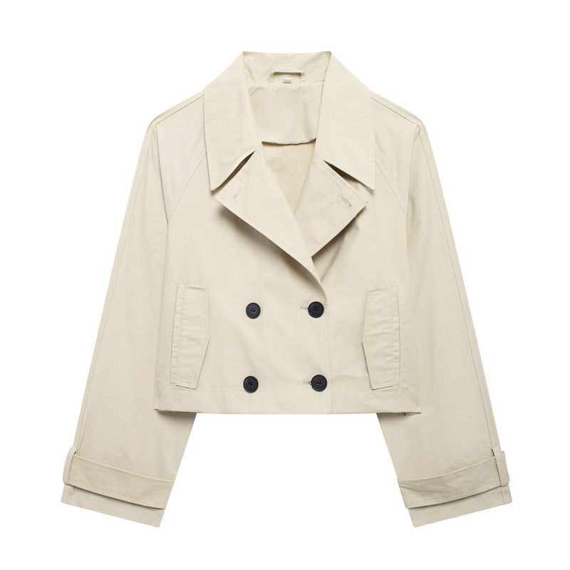 Dameskleding 2024 herfst/winter nieuwe straatmode trenchcoat stijl korte jas_voghion.com
