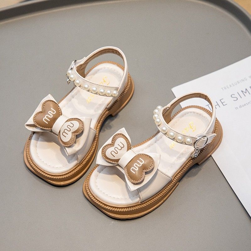 Sandali casual da bambina con suola morbida e fiocco, stile coreano, per bambini, con punta aperta, estate, principessa_voghion.com