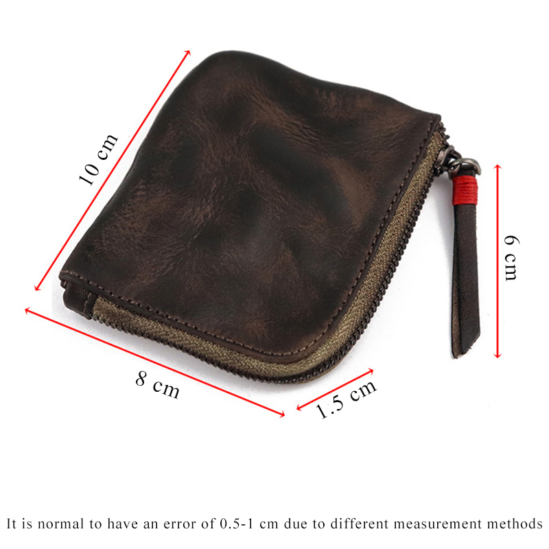 New Coin Purse for Men Vintage Mini Wallet Original Leather Card Case Holder Wallet Male Short Zipper Small Change Organizer Bag_voghion.com