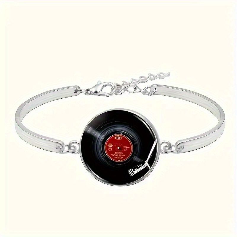 A Set Of Four Simple Fashion Jewelry Sets, Vinyl Record Pendant Necklace, Matching Earrings And Bracelet._voghion.com