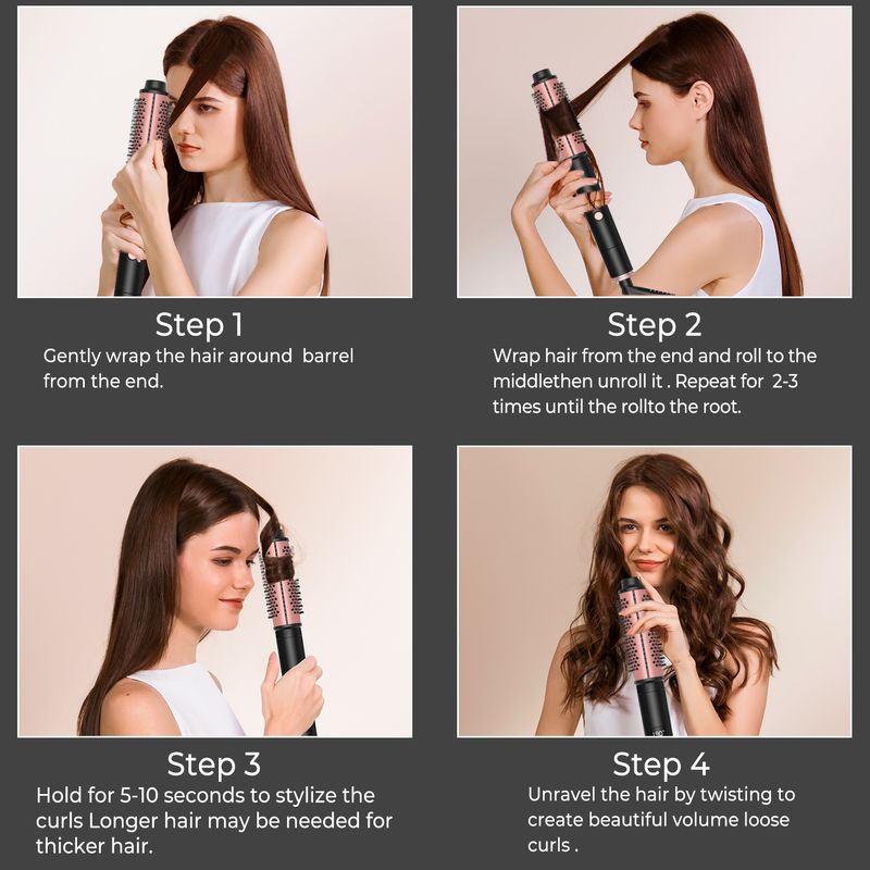 Roller Curling Hair Blowing Negative Ions Do Not Damage The Hair, Buckle Design Comb, 3-in-1_voghion.com