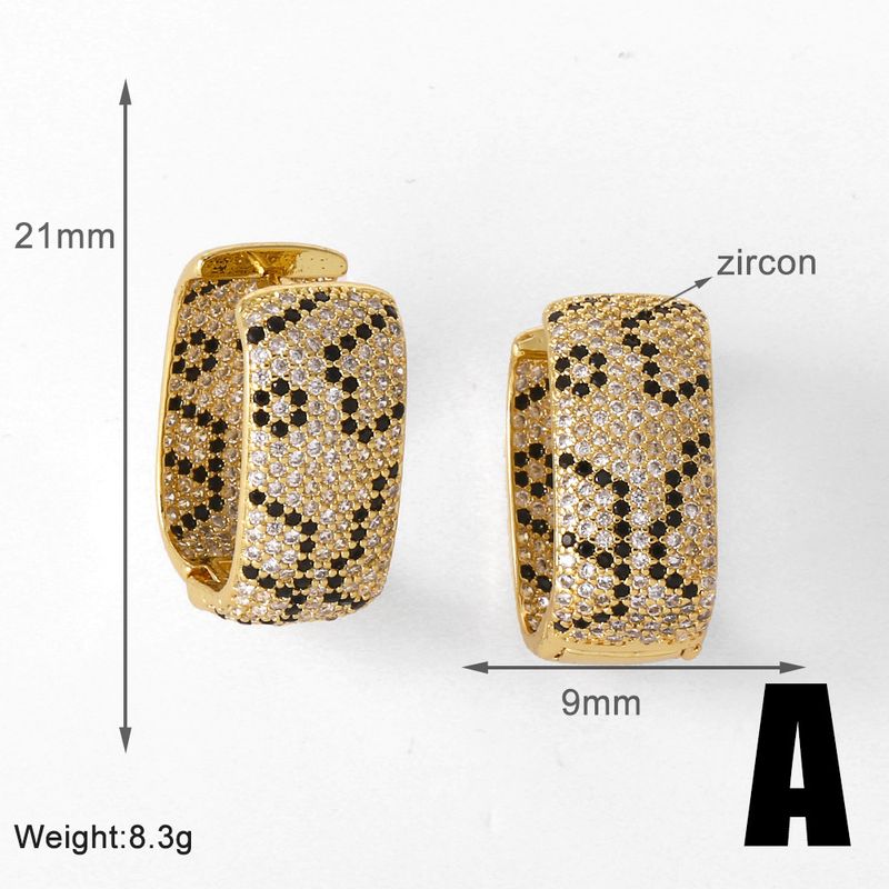 Selezione di gioielli Orecchini quadrati Orecchini da donna in rame placcato oro con zircone incastonato Orecchini Temperamento Tutti placcati in oro Regali creativi personalizzati_voghion.com