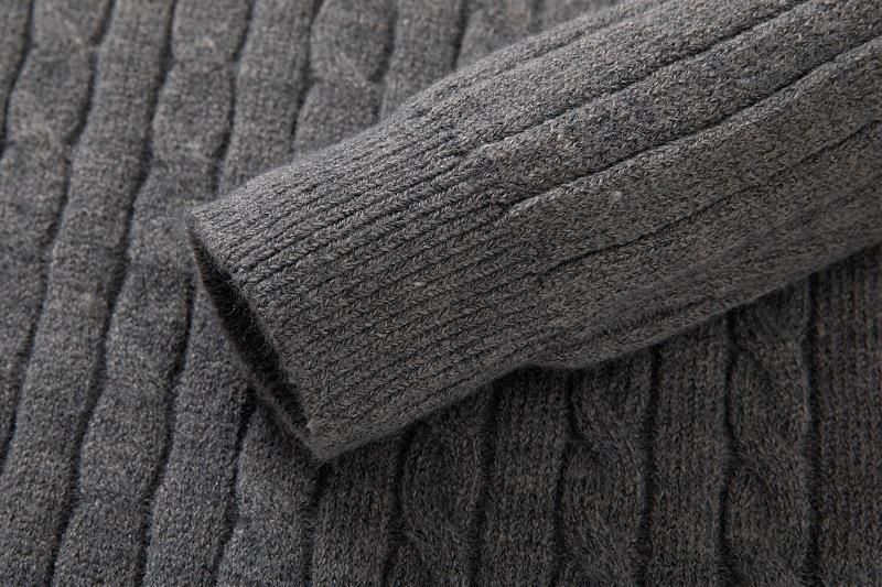 Maglione lavorato a maglia da uomo Maglione a coste semplici tinta unita moda giovanile_voghion.com