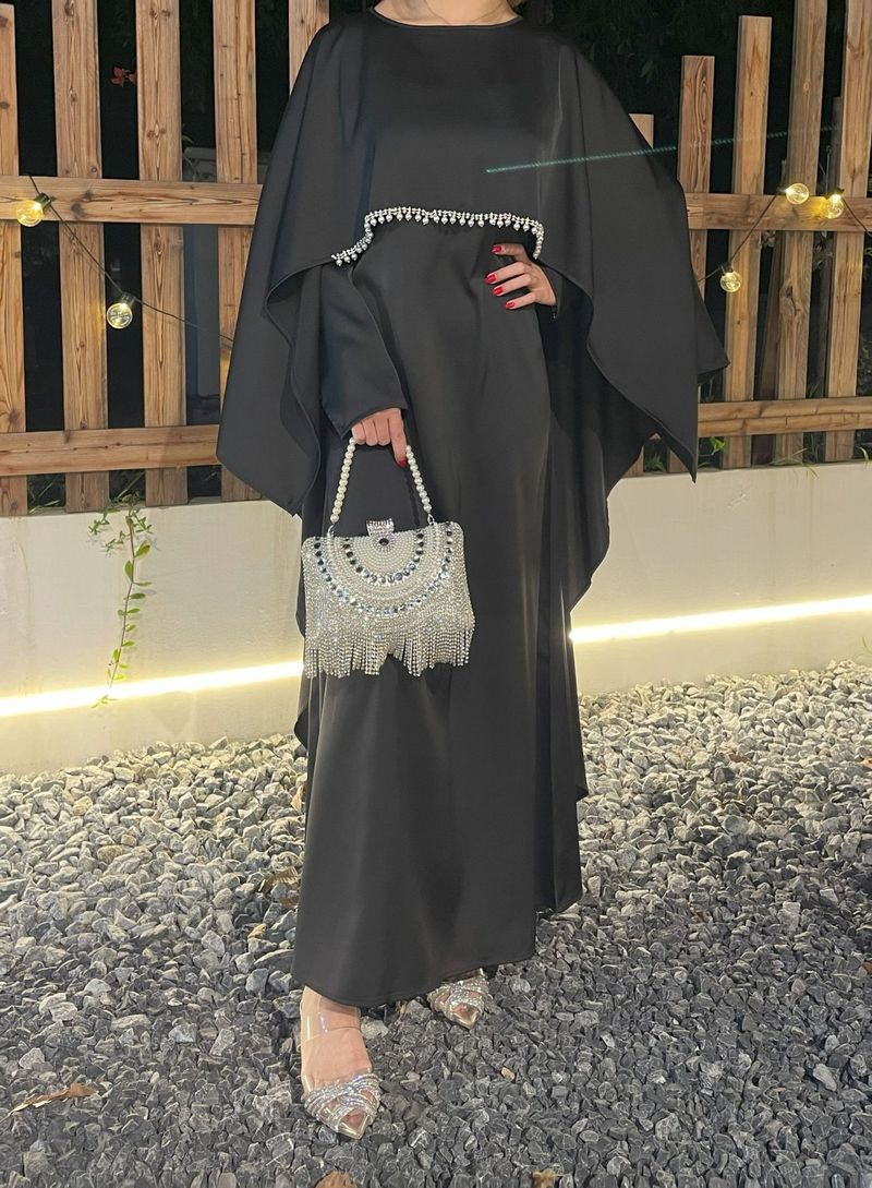 Robe en satin élégante et simple pour femme_voghion.com