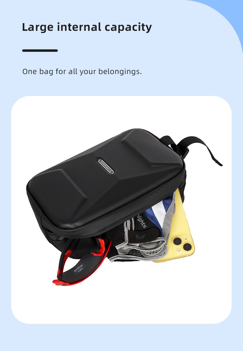 Nova bicicleta com feixe frontal de grande capacidade, bolsa crossbody de casca dura de montanha, bolsa suspensa de bicicleta com bateria dinâmica_voghion.com