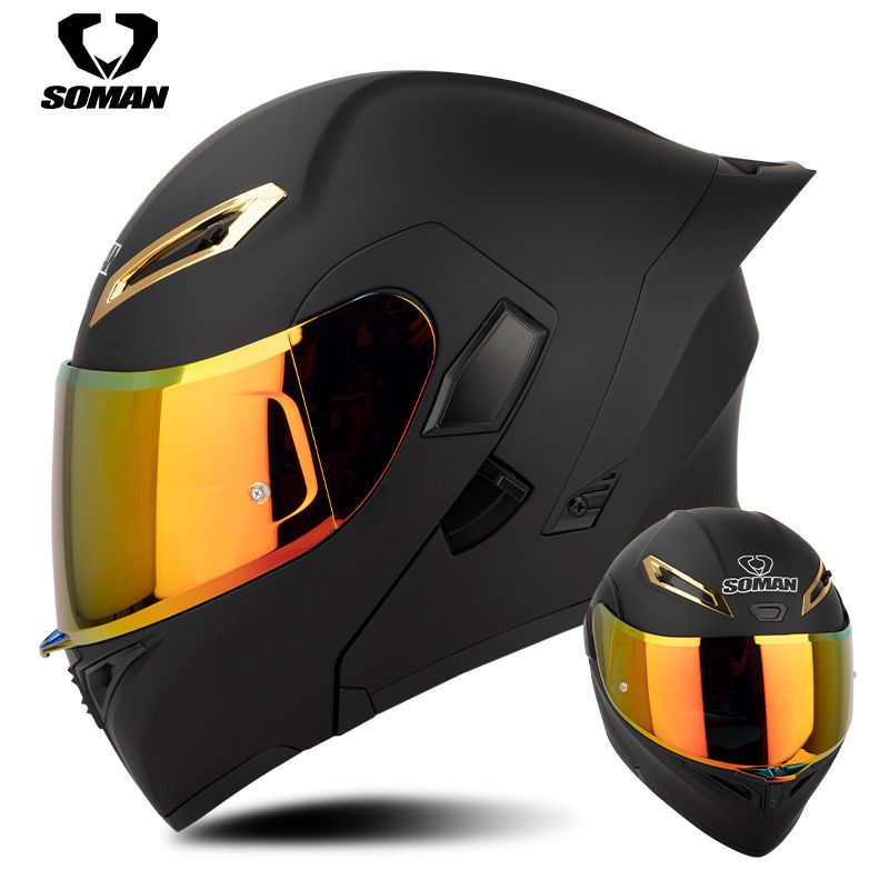 Nuovo casco da motociclista SOMAN, casco integrale da ciclista, casco con doppia lente, casco peeling SM955S aggiornato con pellicola a colori_voghion.com