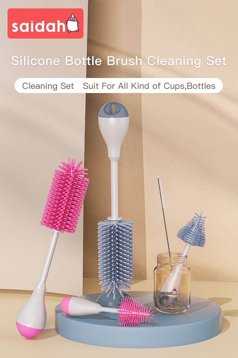 Conjunto de escovas para mamadeiras de silicone 3 em 1 com chupeta e canudo, ideal para canudinho de água com canudinho e garrafa térmica_voghion.com