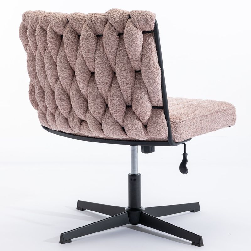 Armless Office Desk Chair No Wheels, PINK_voghion.com