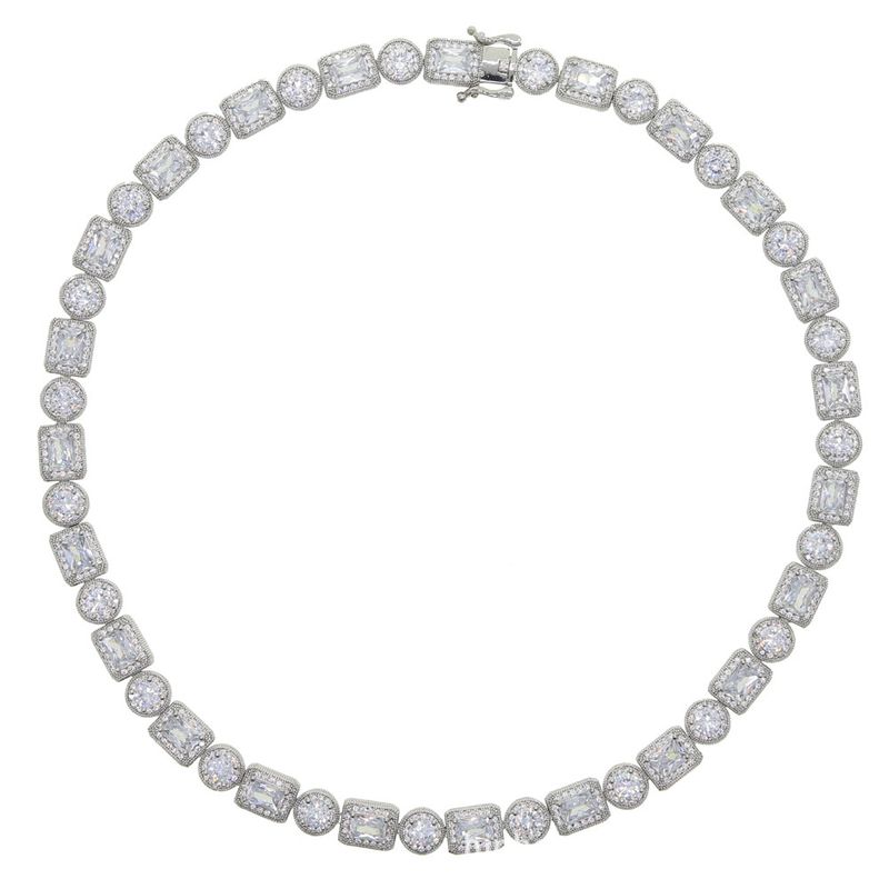 8mm ronde rechthoekige zirkoon ketting hiphop modetrend koppel ketting_voghion.com