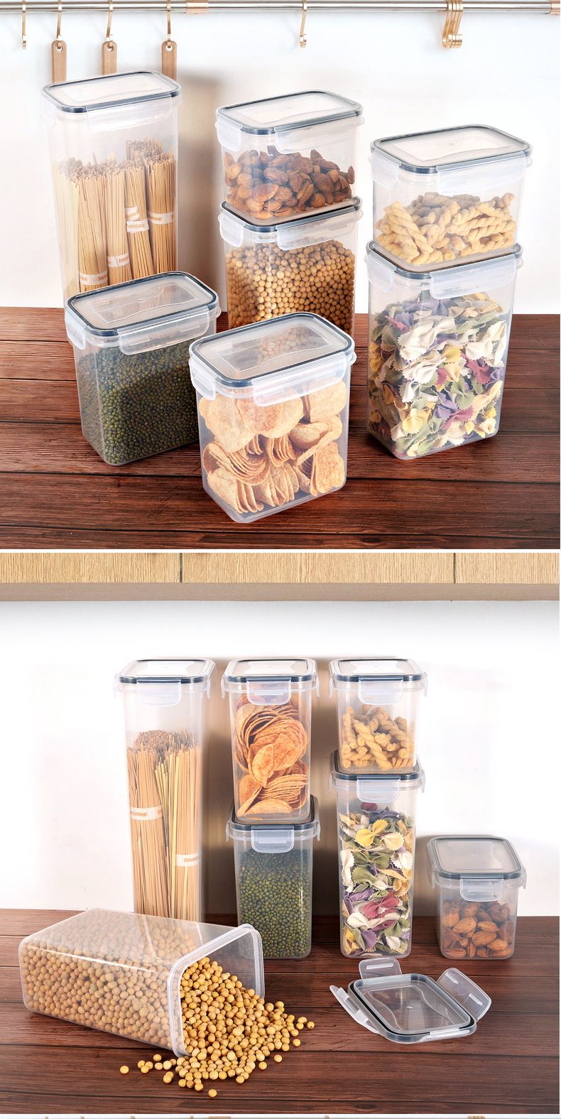 42-Piece BPA-Free Plastic Food Storage Container Set – Airtight Stackable Pantry Organizers For Dry Goods, Spices & Coffee_voghion.com