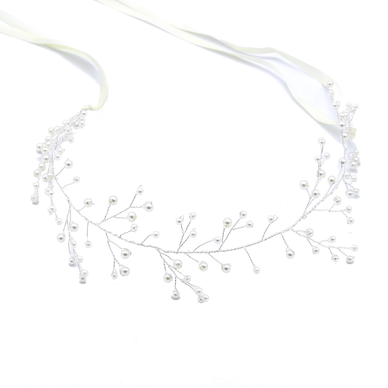 Coréen transfrontalier simple tricoté à la main perle de mariage coiffure mariée bandeau de mariage bandeau de demoiselle d'honneur en gros_voghion.com