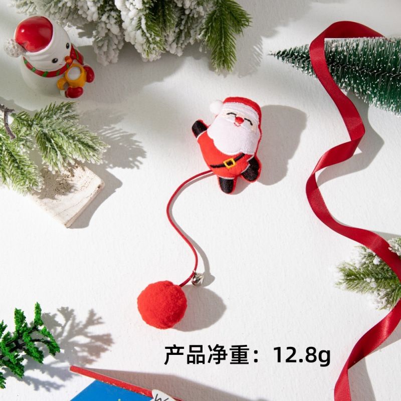 Bell Creative Gift Element Teasing Cat Wand Pet Toy Santa Claus Reindeer Snowflake_voghion.com