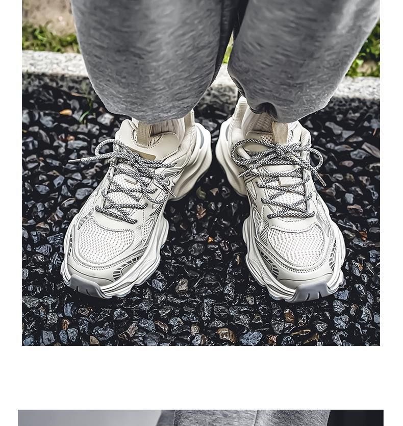 Men's Shoes Mesh Shoes Men's Versatile Platform Sneakers Casual Daddy Shoes Men's_voghion.com
