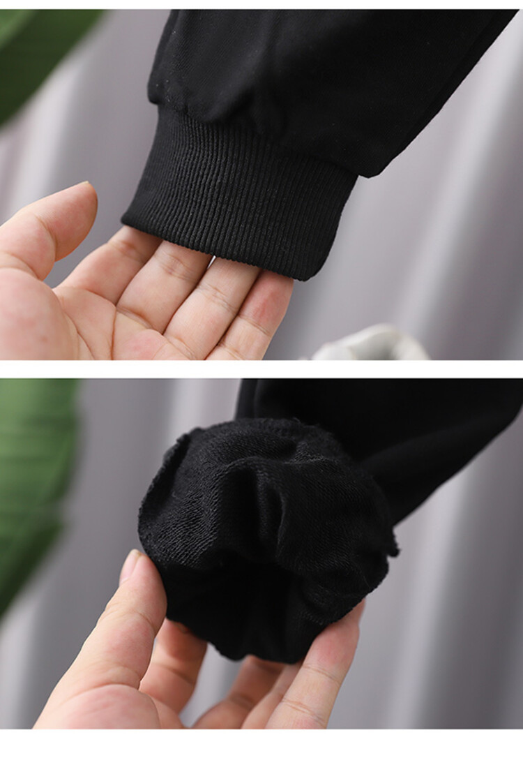 Herbstanzug für Jungen, zweiteiliges Set für Kinderpullover, kleine und mittlere Größe, schwarze koreanische Version, hübscher Frühling_voghion.com