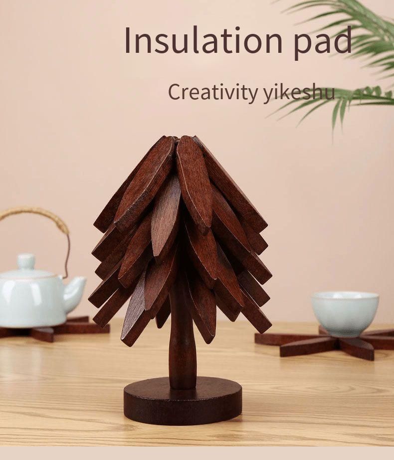 Solid Bamboo Tree Heat Insulation Dining Table Creative Household Anti-Scald Pot Coaster Nanzhu Ornament Bowl Mat_voghion.com