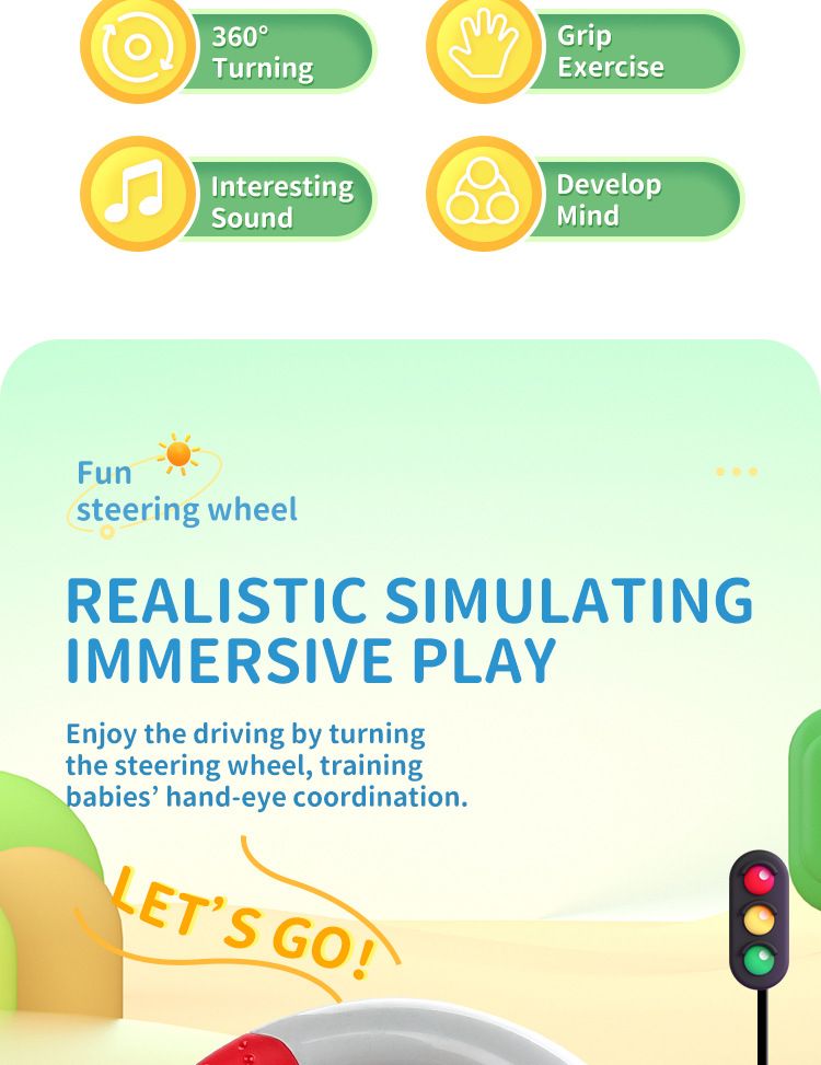 Jouet volant rotatif à 360° pour enfants avec 2 boutons et effets sonores réalistes - Jouet de voiture interactif pour enfants de 4 à 6 ans (rouge/jaune,_voghion.com