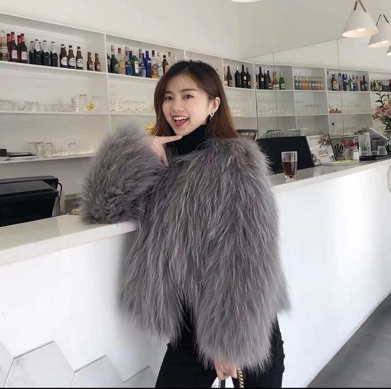 Women's Clothing Double Sided Woven Eco Friendly Fur Coat For Women, Young Style, Long In Front And Short In Back, Slim And Petite_voghion.com
