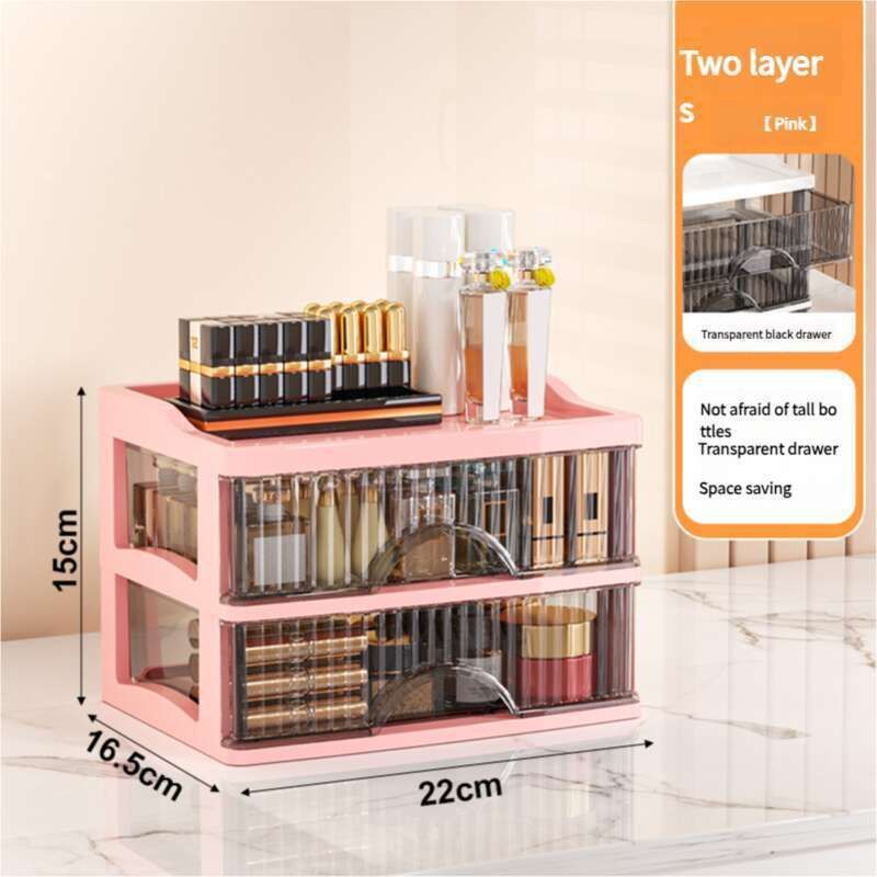 Nou sertar de lux ușor, stil desktop, multistrat, cosmetice transparente, cutie de depozitare pentru masă de toaletă, organizator de dulap_voghion.com