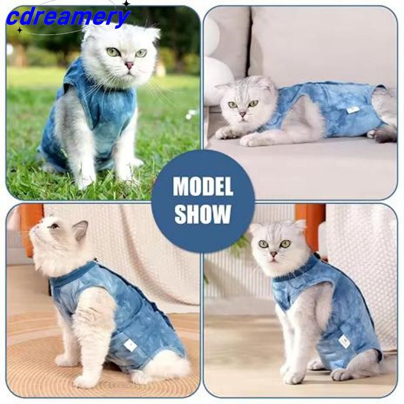 1 stuk rekbare kleding voor sterilisatie/castratie van katten, zacht elastisch herstelpak voor katten, wondbeschermer, anti-likwonden, sterilisatievest voor katten_voghion.com
