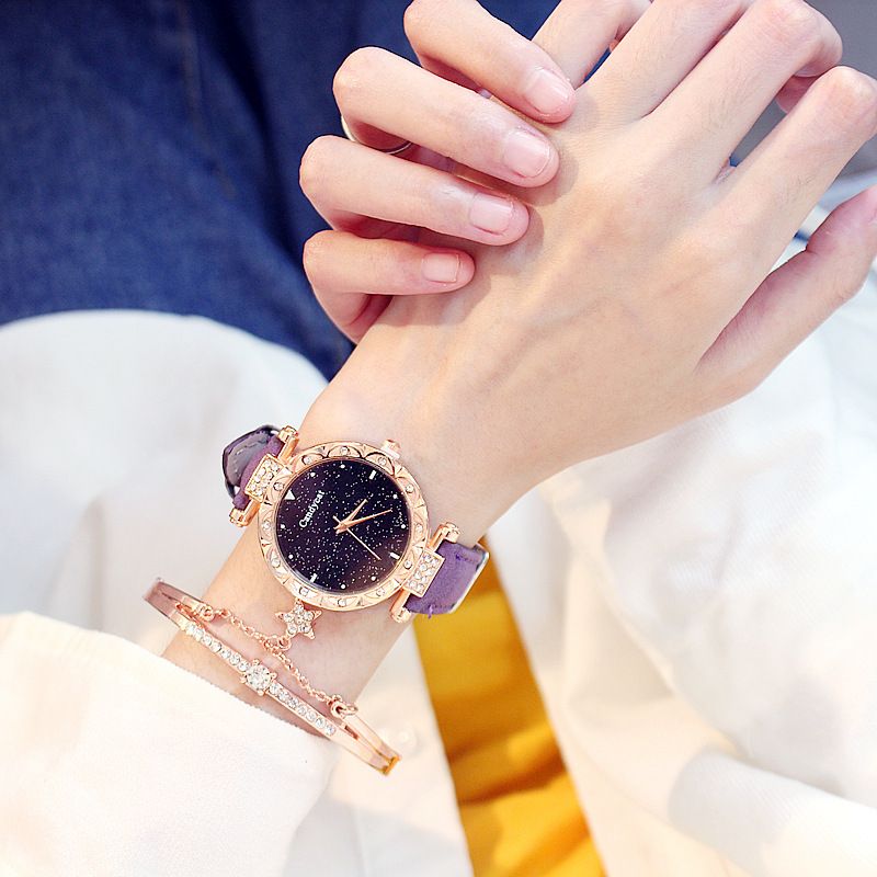 Starry Sky Watch Women's Fashion Trend Simple Women's Watch Student Two-piece Gift Watch Daily Commuter Casual Birthday Valentine's Day Gift_voghion.com