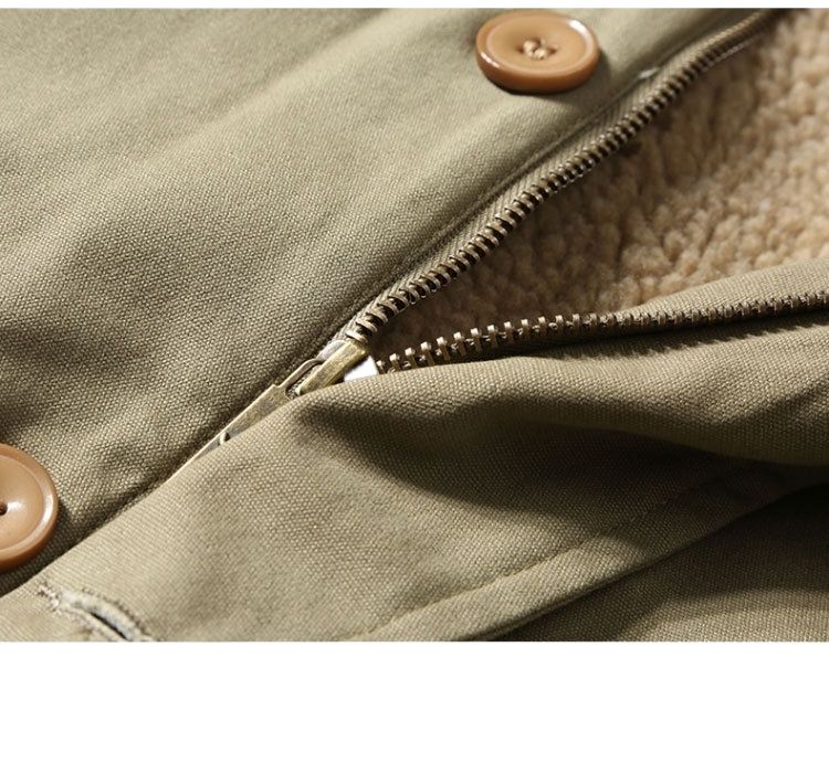 Autumn And Winter Deck Clothes Middle-aged Thickened Fleece Tooling Jacket Retro Lamb Fleece Jacket Men_voghion.com
