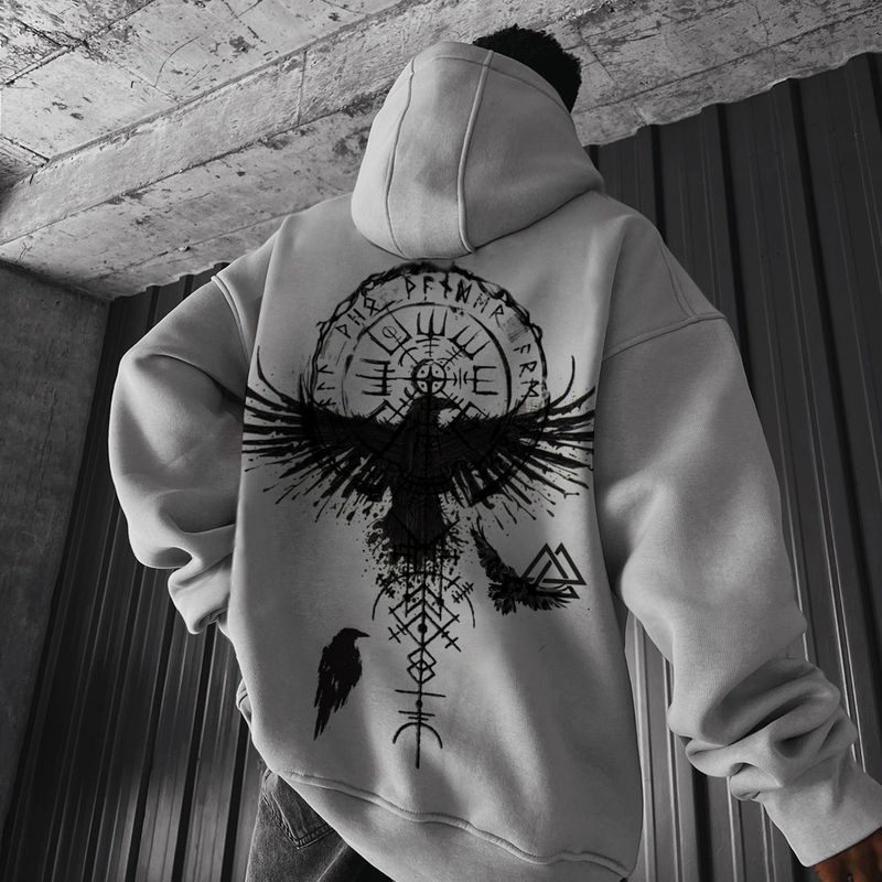 Herenkleding Losse herenmode hoodie met totemprint_voghion.com