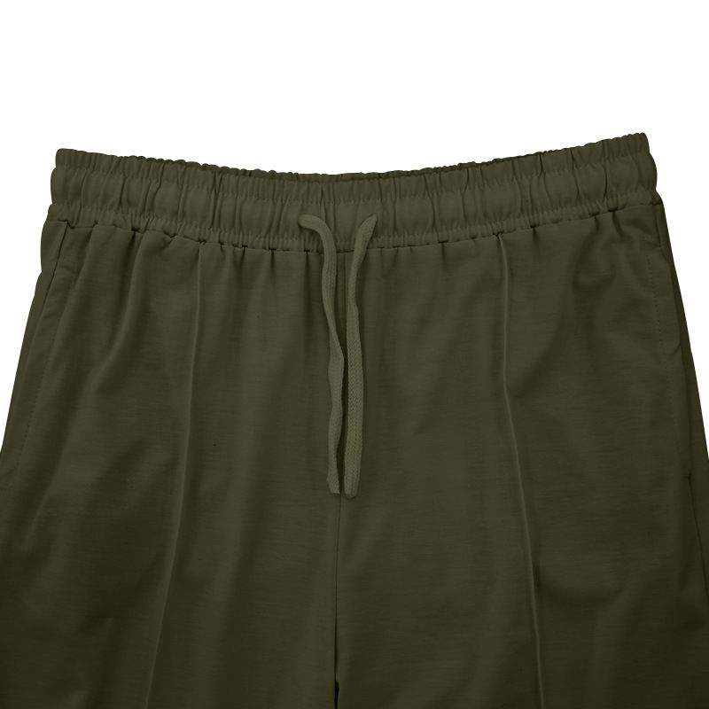 Îmbrăcăminte pentru bărbați, pantaloni sport casual pentru bărbați, talie înaltă, cu cordon, mărime mare, culoare solidă_voghion.com