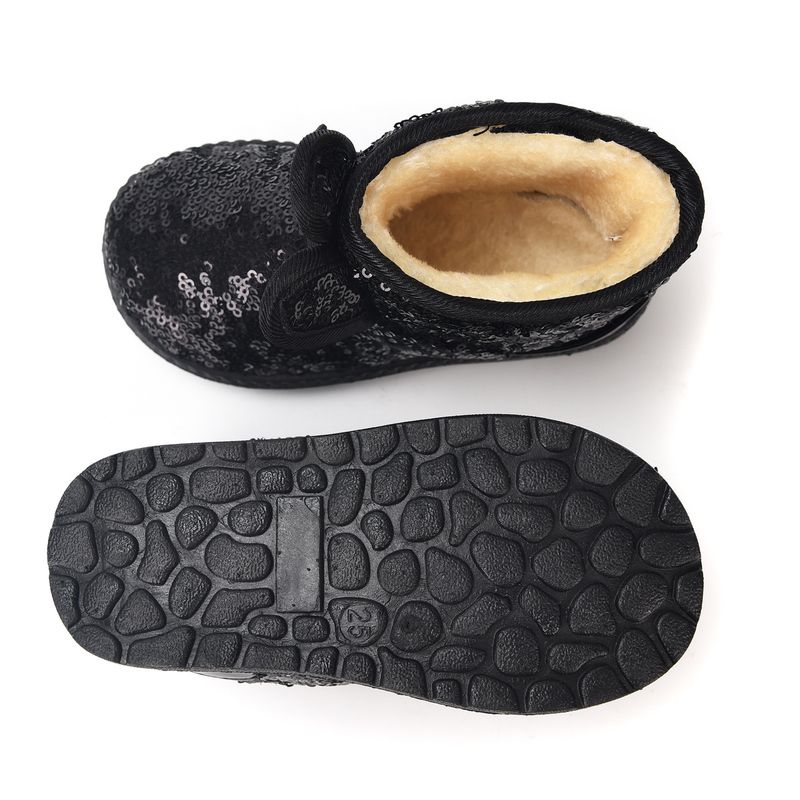 Kids Winter Boots With Sparkly Sequins – Warm & Stylish Snow Boots For Girls (Sizes 21-38, Black/Pink/Rose)_voghion.com