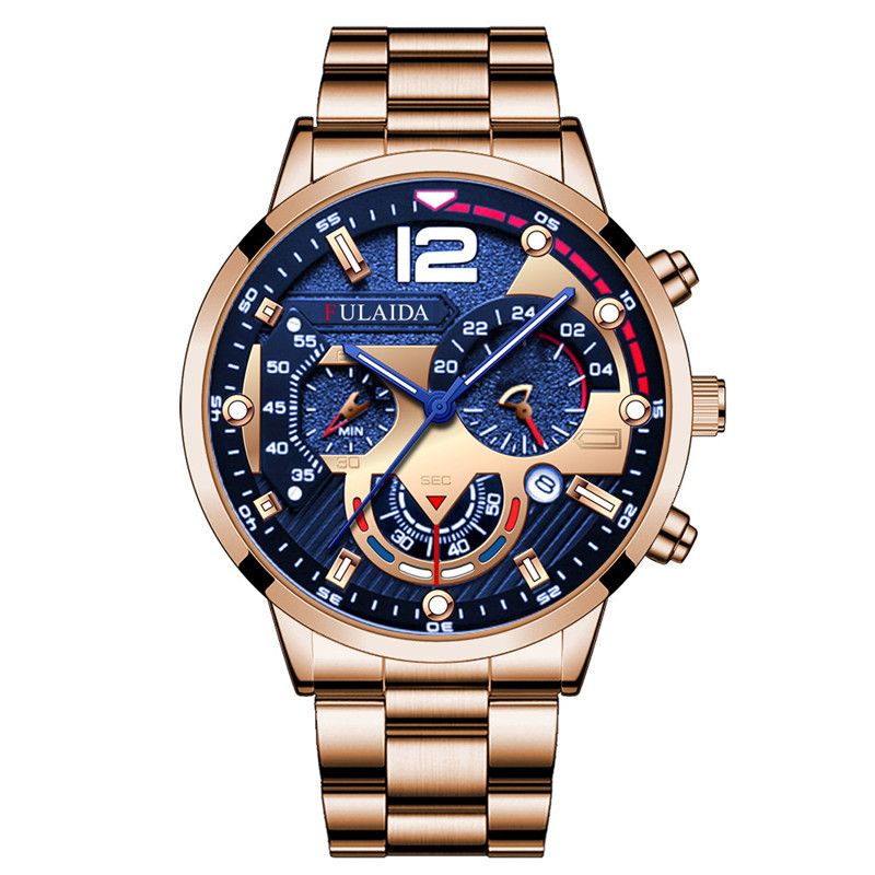 Relógio masculino fashion com contas e pulseira_voghion.com