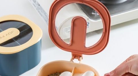 Zestaw czterech zintegrowanych akcesoriów kuchennych, słoik na sól MSG, pojemnik na przyprawy ..._voghion.com