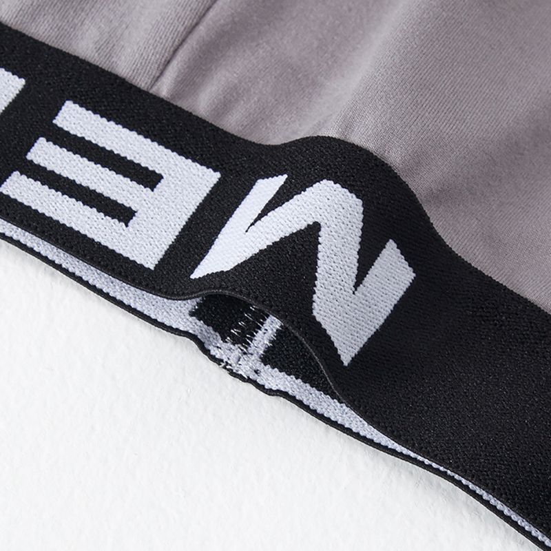 Overseas Platform 7 Pieces Men's Solid Color Fashion Basic Underwear Large Size Youth Versatile Long Boxer Briefs_voghion.com