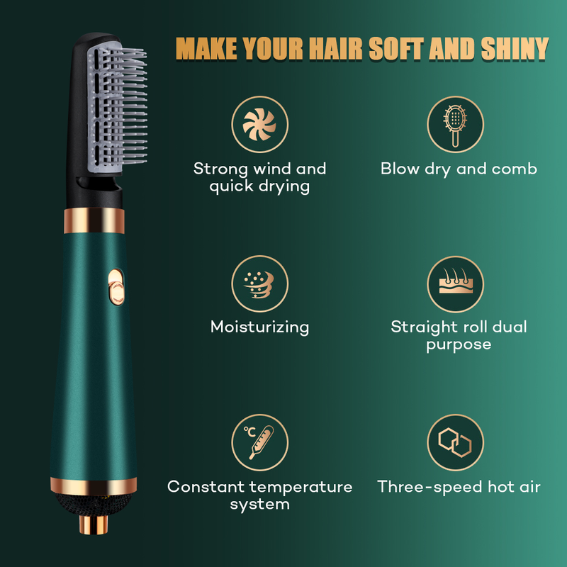 Multifunctional hair dryer One Auto Curling Step Hairdryer Electric Ion Hair Dryer Comb Hot Air Brush Styling Tool Barber Household _voghion.com