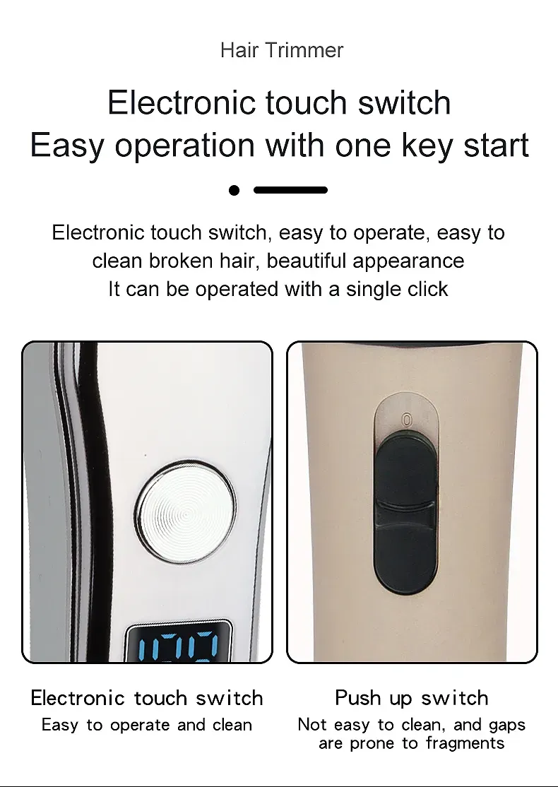 Ηλεκτρική κουρευτική μηχανή Hiena HYN-008 Επαγγελματική κουρευτική μηχανή κοπής hine Ασύρματη επαναφορτιζόμενη ανδρική ξυριστική μηχανή γενειάδας USB_voghion.com